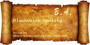 Blaskovics Amelita névjegykártya